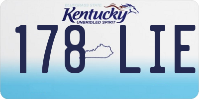 KY license plate 178LIE