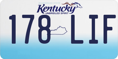 KY license plate 178LIF