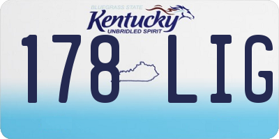 KY license plate 178LIG