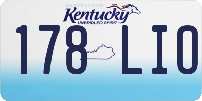 KY license plate 178LIO