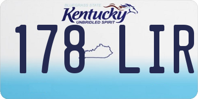 KY license plate 178LIR