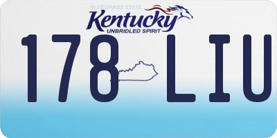 KY license plate 178LIU