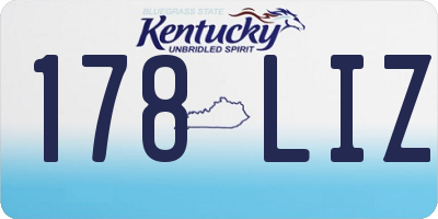 KY license plate 178LIZ