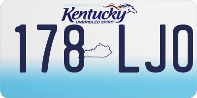 KY license plate 178LJO