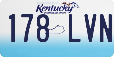 KY license plate 178LVN