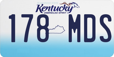 KY license plate 178MDS