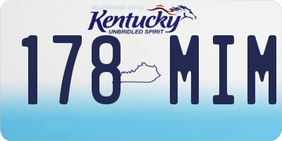 KY license plate 178MIM