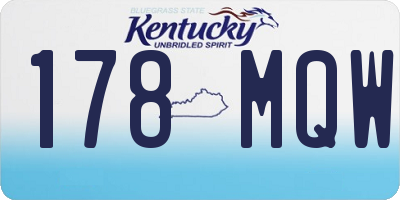 KY license plate 178MQW