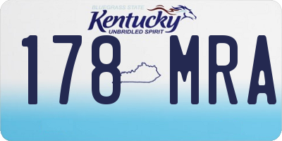 KY license plate 178MRA