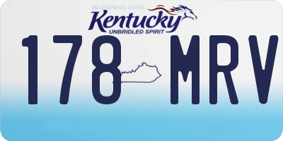 KY license plate 178MRV