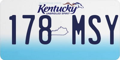 KY license plate 178MSY