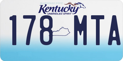 KY license plate 178MTA