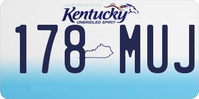 KY license plate 178MUJ