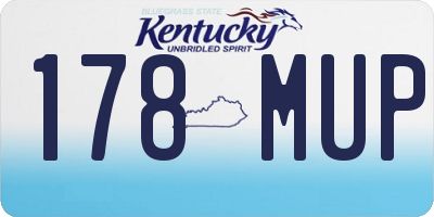 KY license plate 178MUP