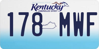KY license plate 178MWF