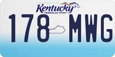 KY license plate 178MWG
