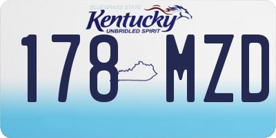 KY license plate 178MZD