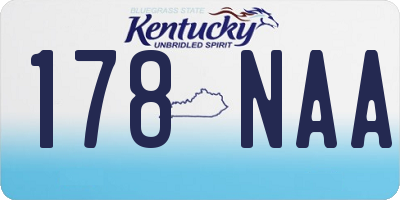 KY license plate 178NAA
