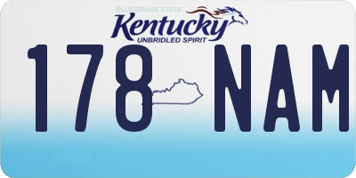KY license plate 178NAM