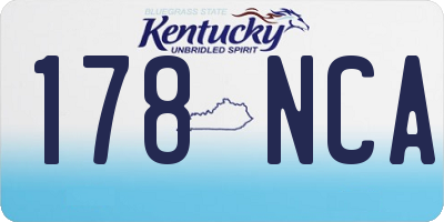 KY license plate 178NCA
