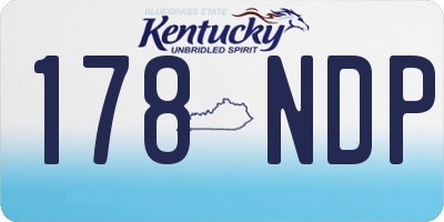 KY license plate 178NDP