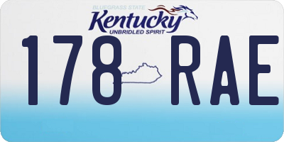KY license plate 178RAE