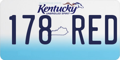 KY license plate 178RED