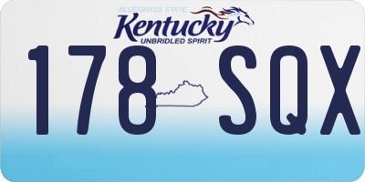 KY license plate 178SQX