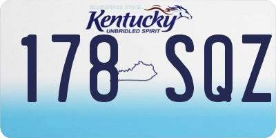KY license plate 178SQZ