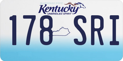 KY license plate 178SRI