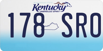 KY license plate 178SRO