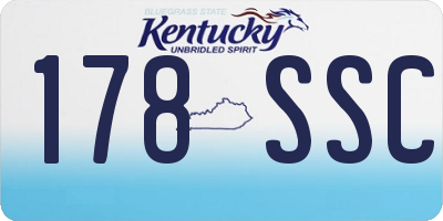 KY license plate 178SSC