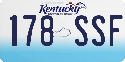 KY license plate 178SSF