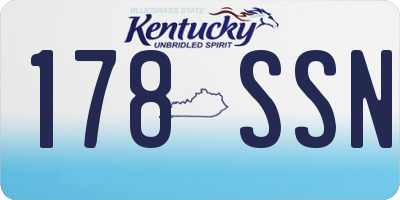 KY license plate 178SSN