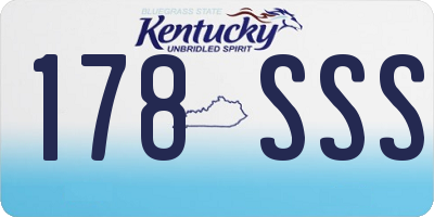KY license plate 178SSS