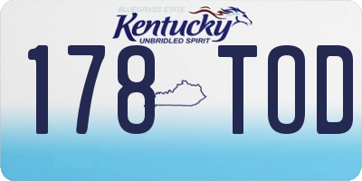 KY license plate 178TOD