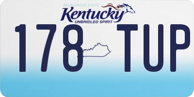 KY license plate 178TUP