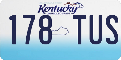 KY license plate 178TUS