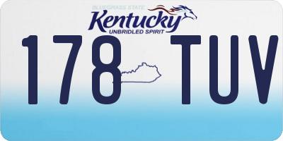 KY license plate 178TUV