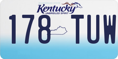 KY license plate 178TUW