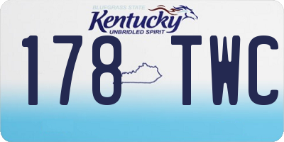 KY license plate 178TWC