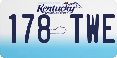KY license plate 178TWE