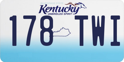 KY license plate 178TWI