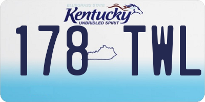KY license plate 178TWL