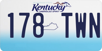 KY license plate 178TWN
