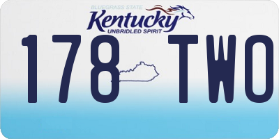 KY license plate 178TWO