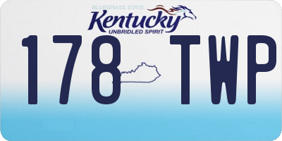 KY license plate 178TWP