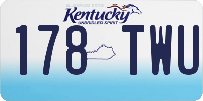 KY license plate 178TWU