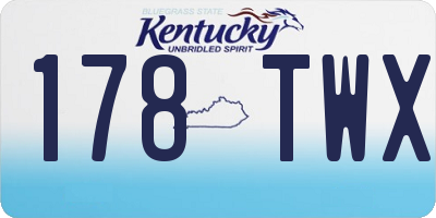 KY license plate 178TWX