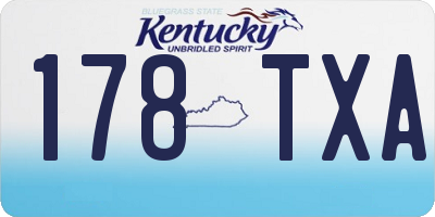 KY license plate 178TXA